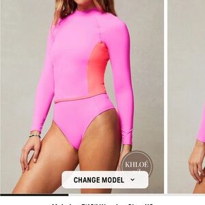Fabletics XS NWOT Hot Pink Rashguard